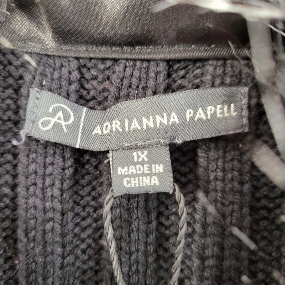 Womens Adrianna Papell Faux Fur Vest Black & Gray Size 1X  NWT - Picture 6 of 7